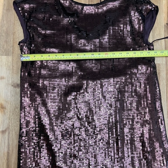 Anthropologie Maeve Women Kara Sequined Brown Mini Cocktail Dress Size SP - Picture 5 of 10